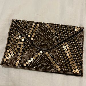 Beaded Black Clutch Bag